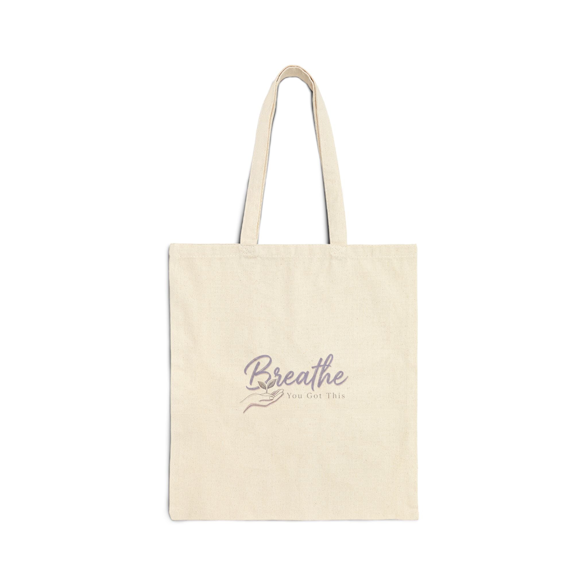 Breathe tote, canvas bag | positive micro-optimism, calming affirmation