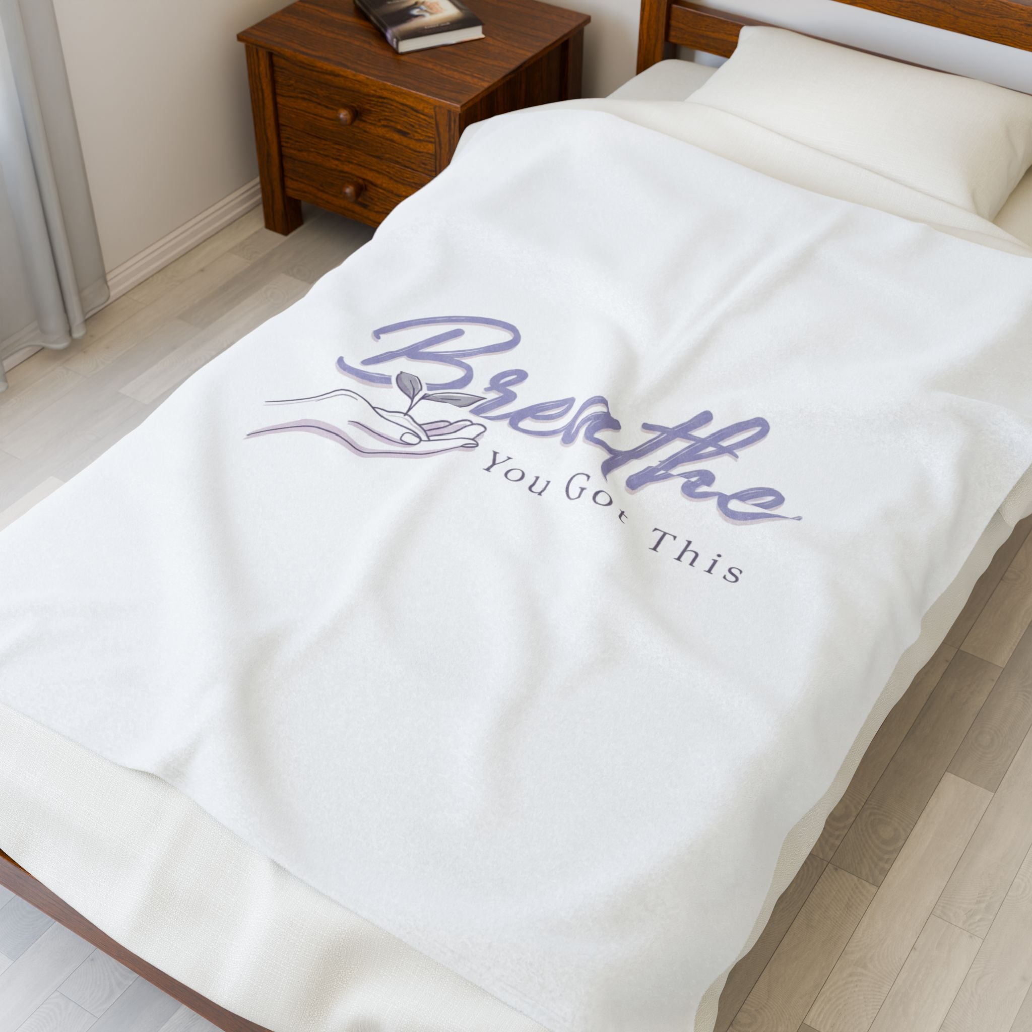 Breathe You Got This Blanket | Positive Micro-Optimism, Lavender Slogan